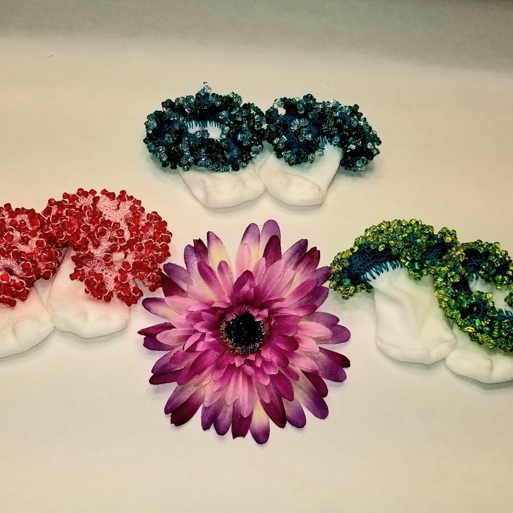 Crochet Beaded Baby Socks ❤